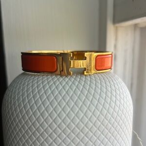 Hermes Gold and Orange Bracelet
